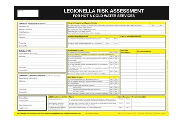 Legionella Risk Assessment | Landlords Certificate North London